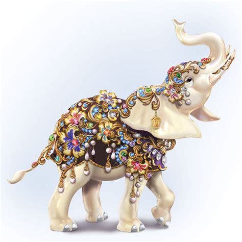 Elegant Treasure Crystals Elephant Thomas Kinkade Figurine Bradford