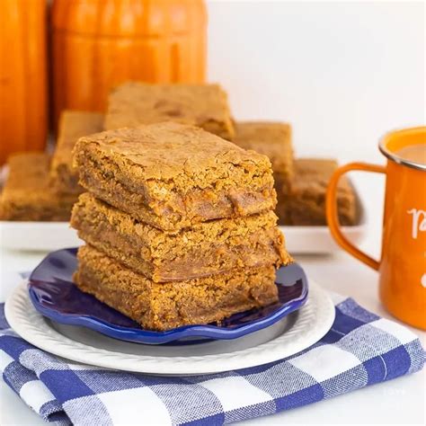 Easy Chewy Pumpkin Blondies Love From The Oven Pumpkin Recipes
