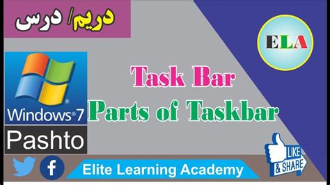 3 Lecture 03 What Is Taskbar Four Parts Of Windows Seven Taskbar