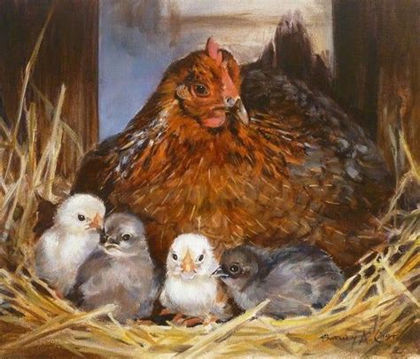 Moments Shared Chickens Chicks Oil Painting Farm Animals Etsy Farm