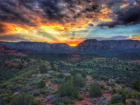 Sunrise In Sedona Arizona Natural Landmarks Mountains