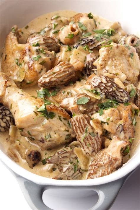 Fricassee Of Chicken And Tarragon With Morel Mushrooms Stuffed Mushrooms Mushroom Recipes