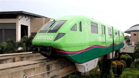 Sentosa Express Green Monorail Departing Beach Station Youtube
