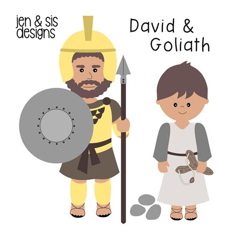 David Goliath Clipart Set Bible Story Clipart For Bible Etsy