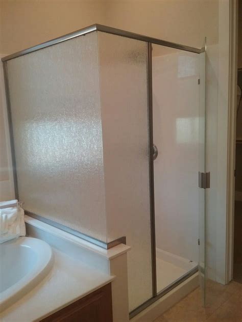 standard framed shower door with rain glass upgrade plan 1 master bath with images framed