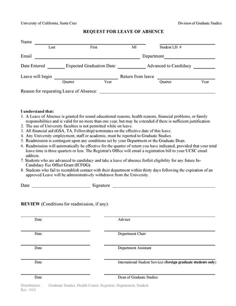 45 Free Leave Of Absence Letters And Forms Template Lab
