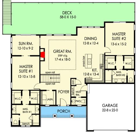 House Plans With Two First Floor Master Suites