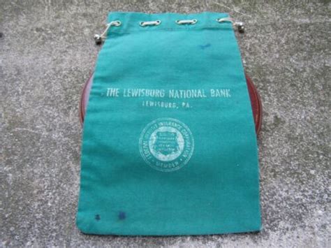 Vintage Bank Bag Deposit Bag Lewisburg National Bank High School