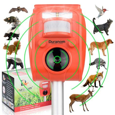 Buy Duranom Wild Animal Repeller Outdoor Ultrasonic Solar Powered