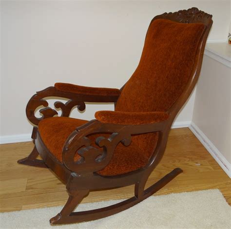 Antique Victorian Mahogany Upholstered Rocking Chair Antique Rocking Chairs Upholstered Rocking