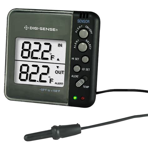Digi Sense Calibrated Indoor Outdoor Dual Display Thermometer With