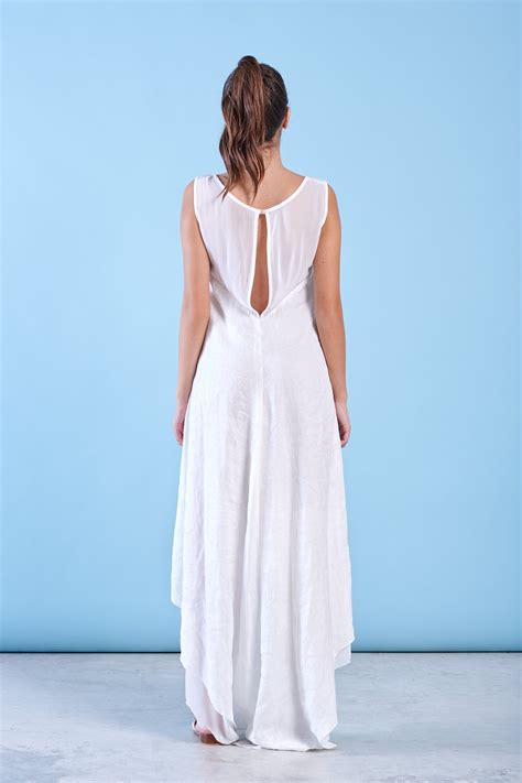 White Linen Dress Simple Wedding Dress Beach Linen Dress Etsy