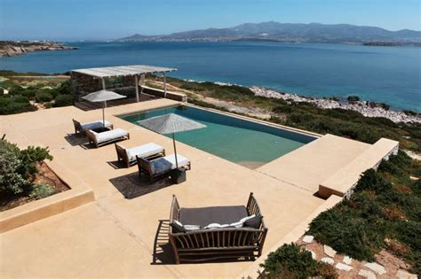 Morning View Of Poolside Area And The Aegean Sea Villa Luxury Villa