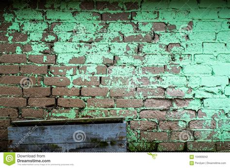 Background Of Old Vintage Dirty Brick Wall With Peeling Plaster