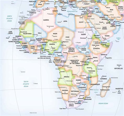 Vector Map Africa Continent Shaded Relief One Stop Map