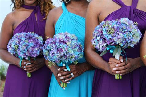 Teal & turquoise wedding bouquets. Destin Beach Wedding Flowers and Rentals | Beach wedding ...