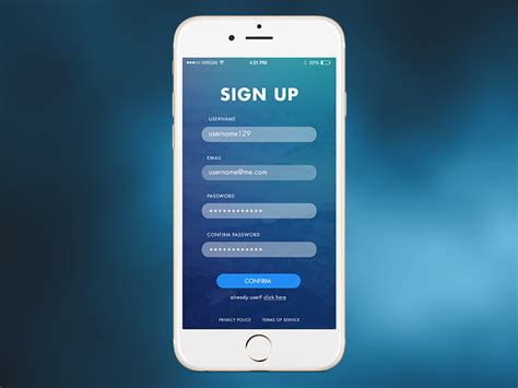 Sign Up Mobile Screen Freebie Dailyui 001 By Monique Corrêa On Dribbble