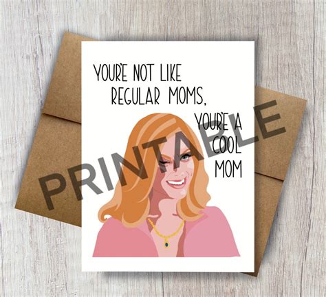 Printable Cool Mom Mothers Day Card Funny Mothers Day Card Not Like A