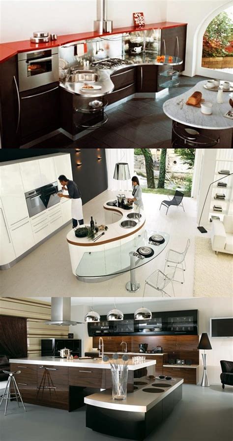 Aside from white and grey, black is on trend. Amazing Modern Curved Kitchen Design Ideas - Interior design