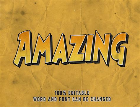 Amazing Text Effect Comic Editable Font Color Style Poster By