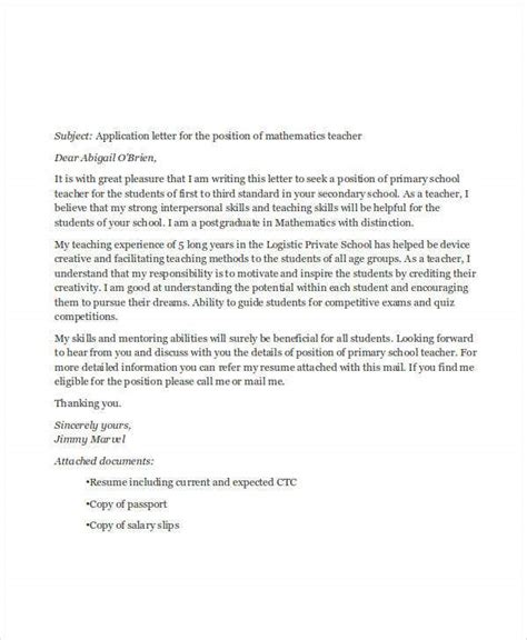 A sample teacher cover letter to learn from. 29+ Job Application Letter Examples - PDF, DOC | Free ...