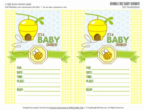Designing your own invitation for your event has never been as easy as it is in today's. Baby Shower Labels in a Bumble Bee Boys Theme | Worldlabel ...