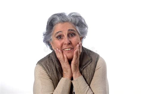 An Older Woman Who Has A Surprise Stock Image Image Of Background Complexion 120530099