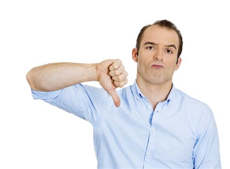 Man Showing Thumbs Down Star Service