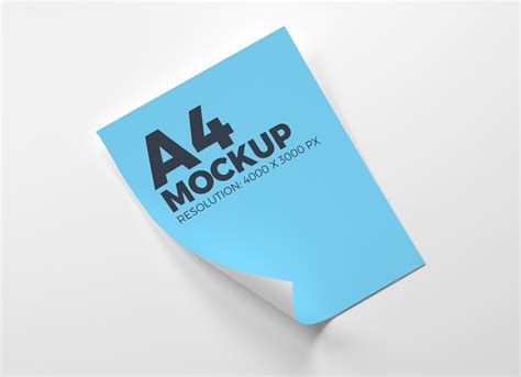 With some wooden and concrete elements free folded a4 brochure mockup prepared in five high resolution psd files. Free A4 Letterhead Curl Paper Mockup PSD - Good Mockups