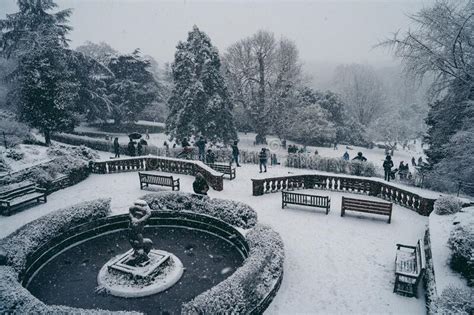 People Having Fun In Snow At Richmond Hill Viewing Point Editorial