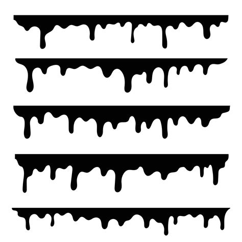 Black Melting Drips Paint Collection Melt Drips Paint Abstract Liquid