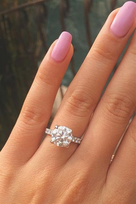 Try wearing your wedding band and engagement ring together in the order you received them. 27 Simple Engagement Rings For Girls Who Love Classic | Oh ...