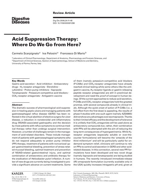 Pdf Acid Suppression Therapy Where Do We Go From Here