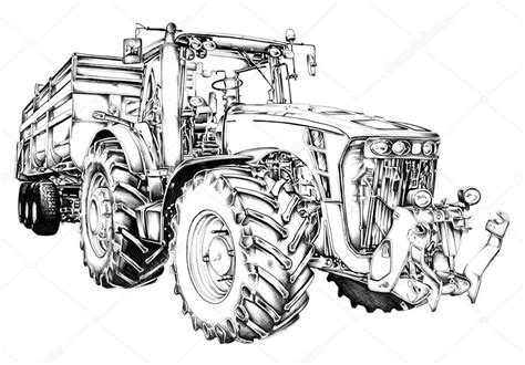 Ciągnika Rolniczego Ilustracji Sztuki Rysunku — Zdjęcie Stockowe 57027783