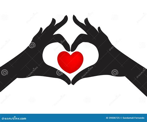 Silhouetted Hands And Love Heart Stock Vector Illustration Of