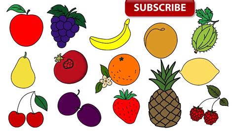 Super Mixed Coloring Pages Drawing For Kids Fruits And Berries How To