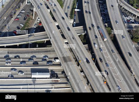 United States California Los Angeles Freeways Intersection Aerial