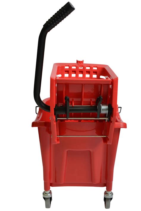 Mop Bucket With Side Press Wringer Combo 35 Quart Red