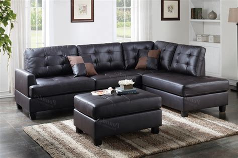 20 The Best Black Leather Sectionals With Ottoman