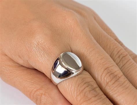 Sterling Silver Signet Ring Mens Solid Heavy Silver Etsy Uk