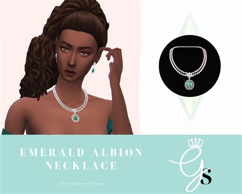 Emerald Albion Necklace Glitterberry Sims On Patreon In 2021 Albion