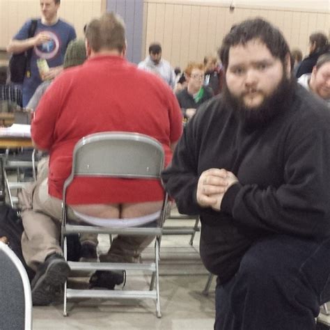 Man Poses For Photos With Buttcracks At Magic The Gathering Tournament