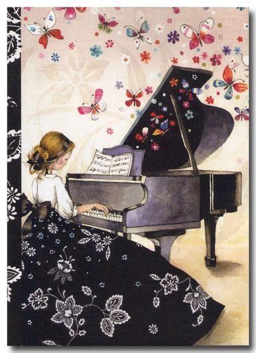 Painting Of A Girl Playing Piano Art And The Ivories Pinterest Playing Piano Pianos And Girls