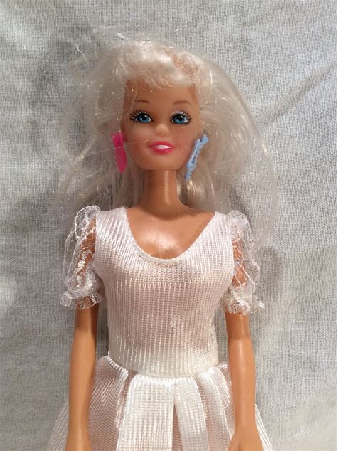 Vintage Barbie Lookalike Plastic Doll White Wedding Dress Etsy