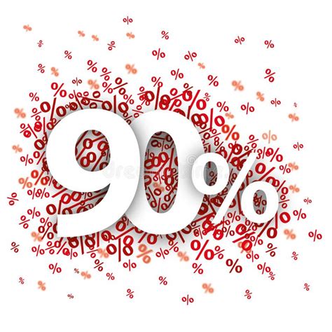 90 Red Percents Stock Vector Illustration Of Discount 76322375