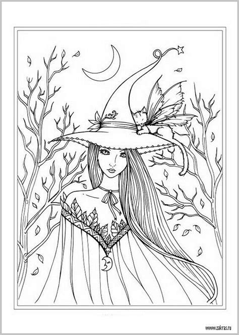Pin By Renata On Kolorowanki Witch Coloring Pages Halloween Coloring