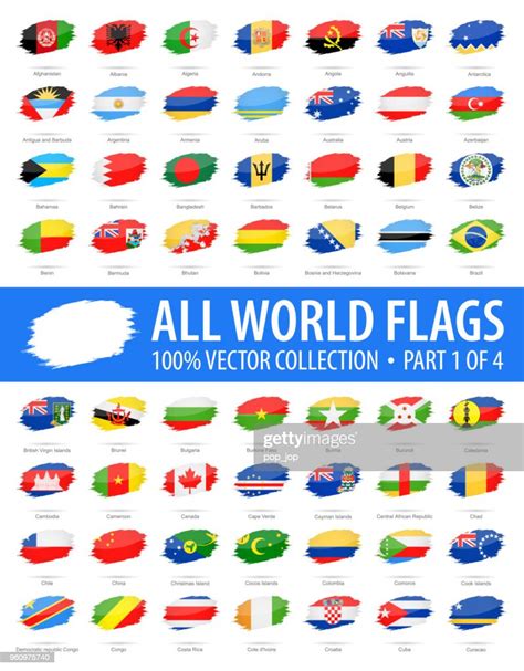 World Flags Vector Brush Grunge Glossy Icons Part 1 Of 4 High Res
