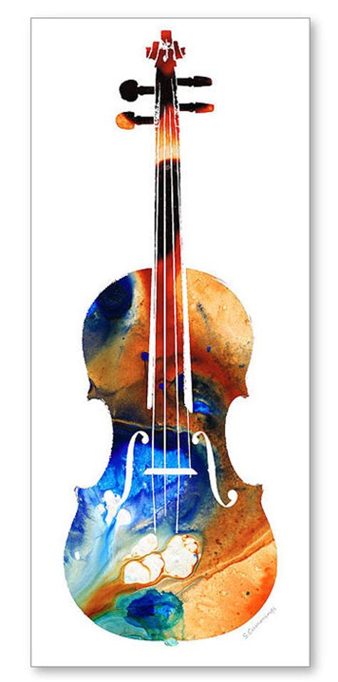 Violin Art Print From Painting Colorful Bold Music Lover Etsy