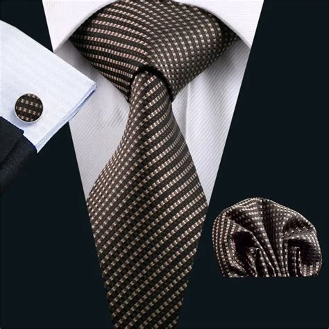 Fa 663 2018 Fashion Classic Tie For Men Brown Striped Silk Jacquard