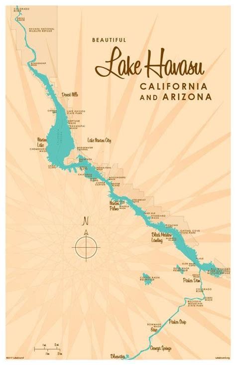 Lake Havasu Ca Az Map Print Lake Havasu Havasu Lake Havasu Arizona